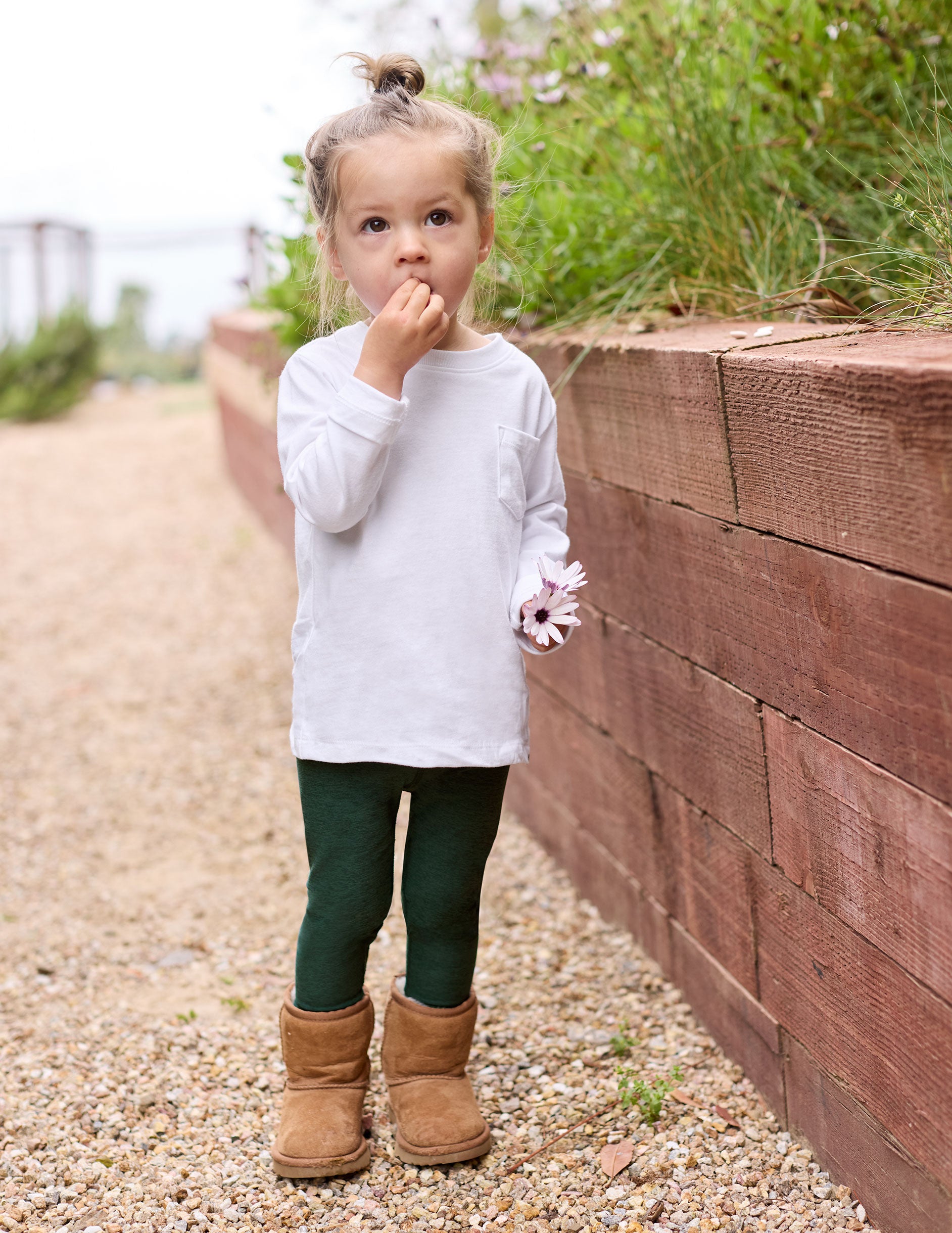 dark green toddler leggings. 