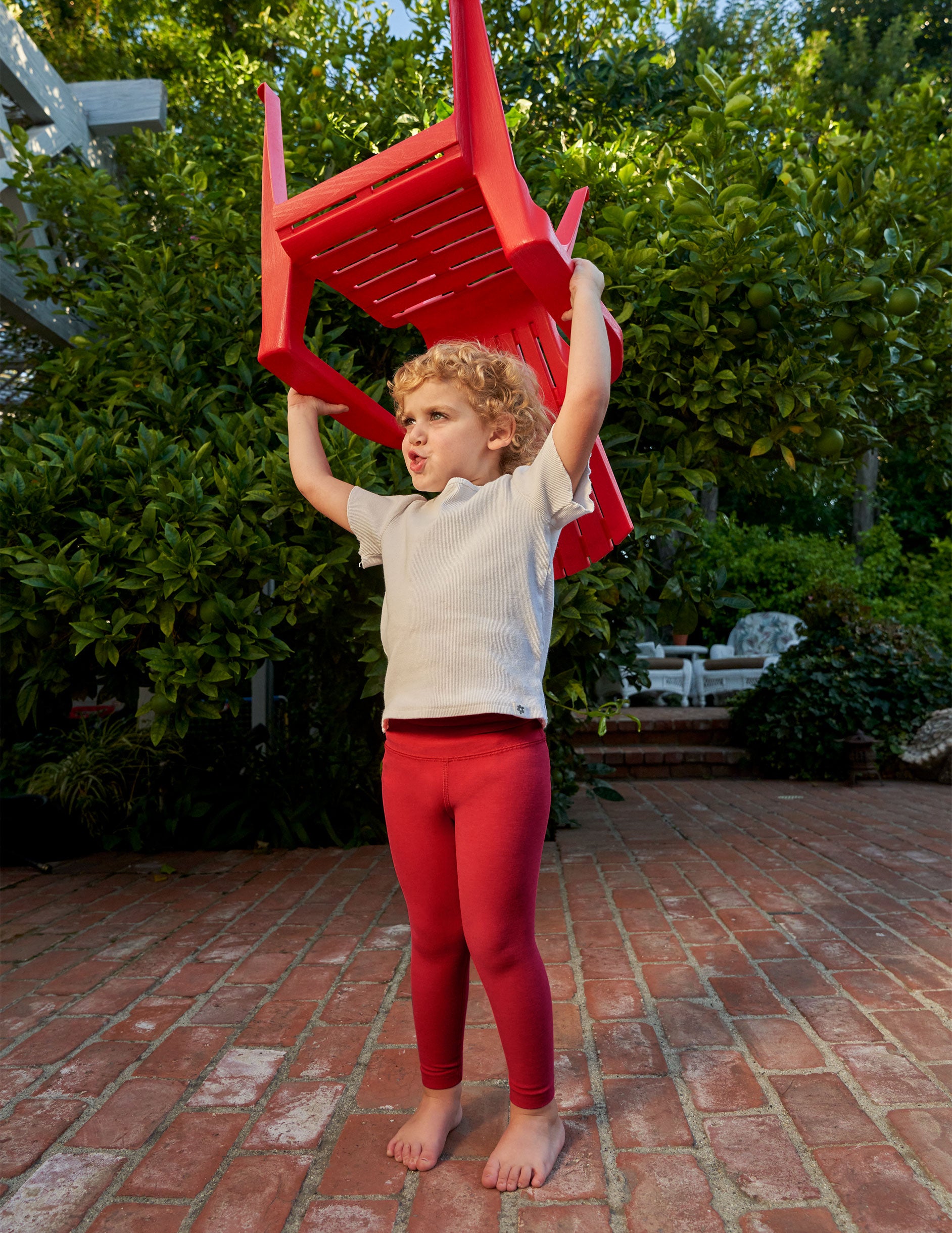 red toddler leggings