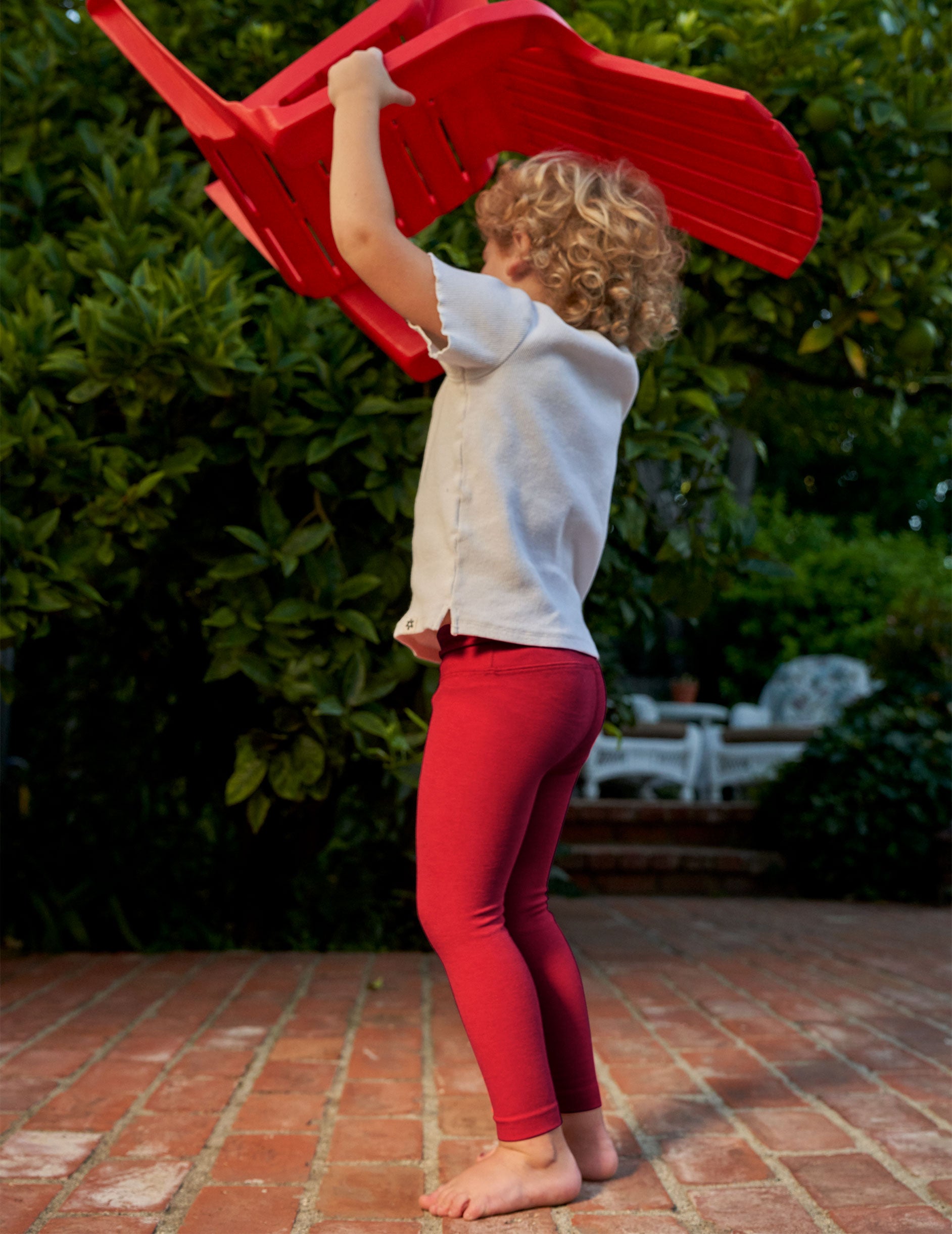 red toddler leggings