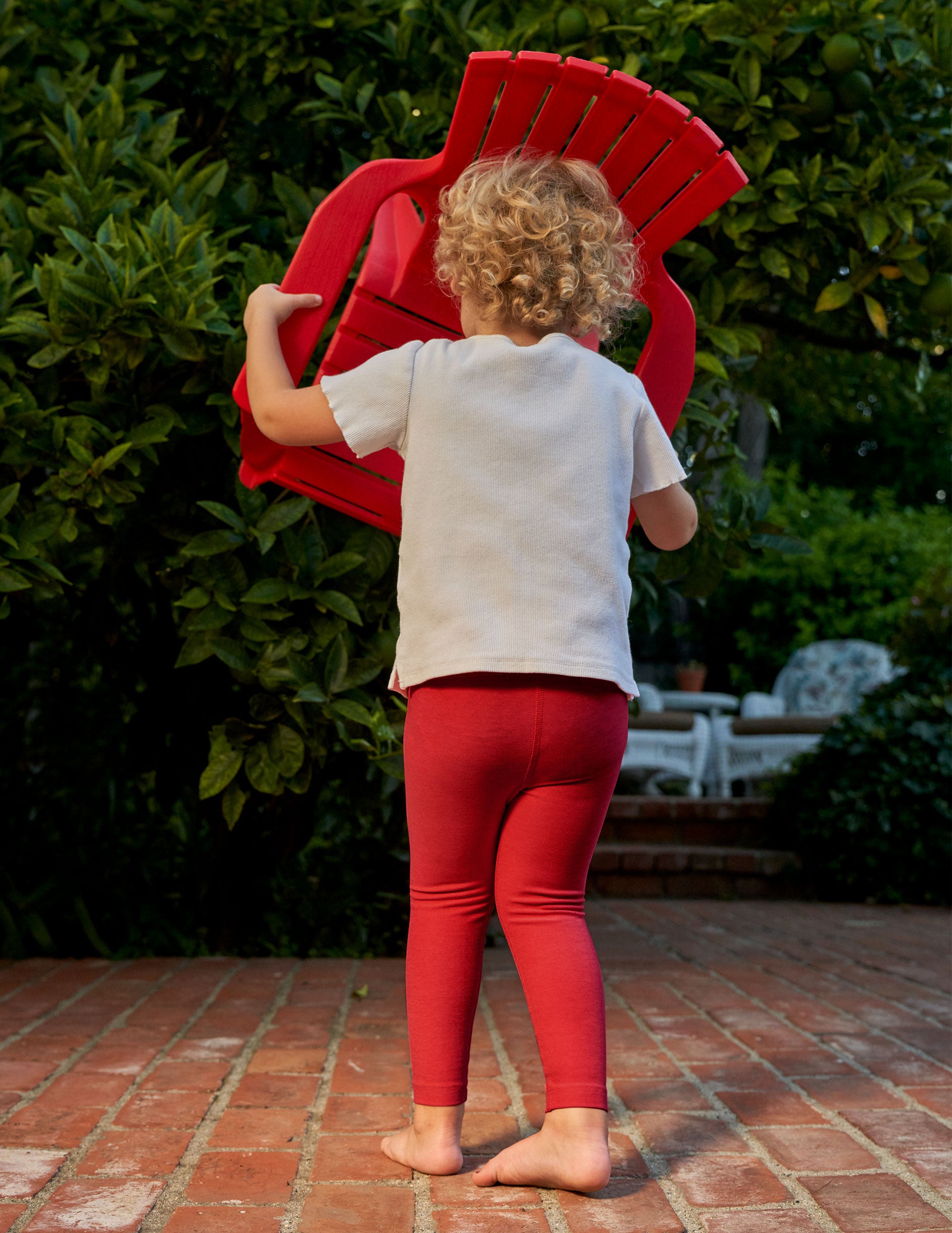 red toddler leggings