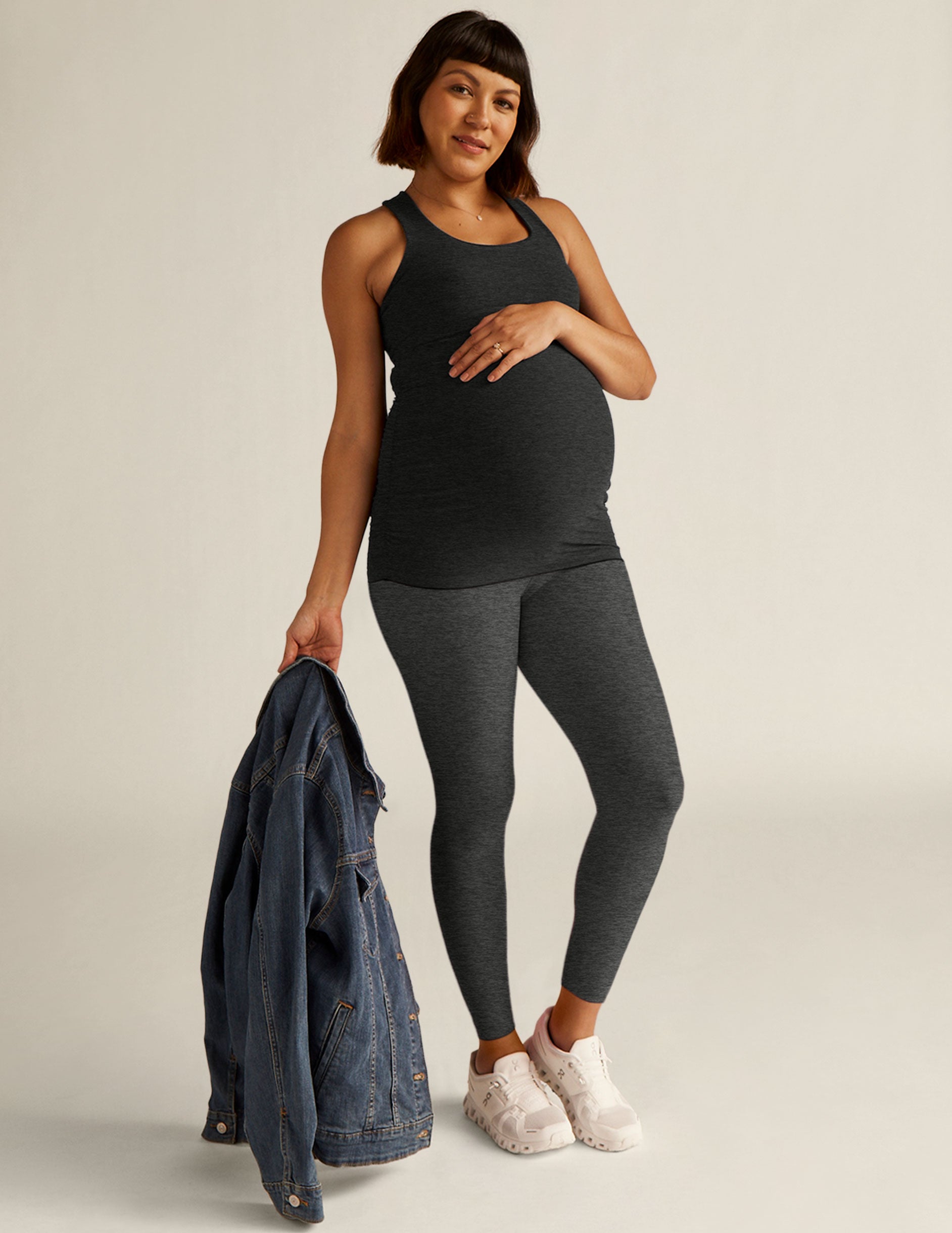 Heather Rib Maternity Midi Legging curated on LTK