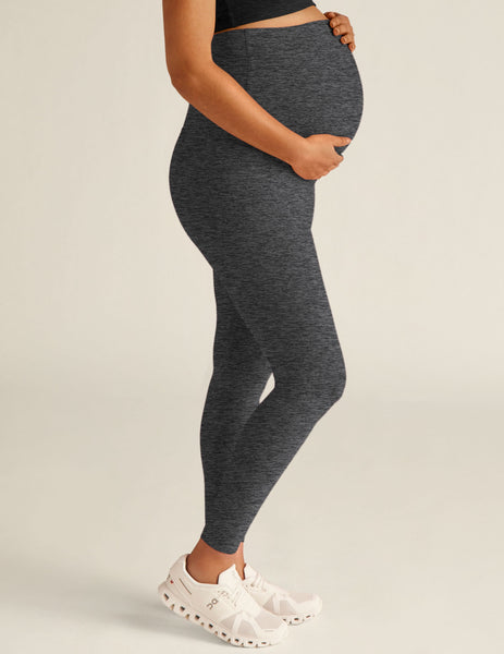 NWD $108 Beyond Bump Yoga [ Medium ] Heather Rib Maternity Midi Legging  #T1451
