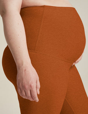 brown maternity midi leggings.