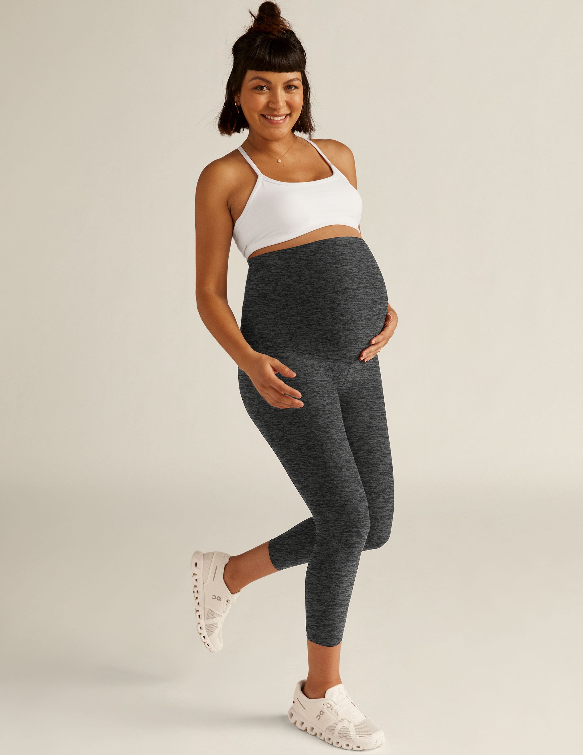 Maternity Top with Leggings & Free Mask (Zoee Grey)