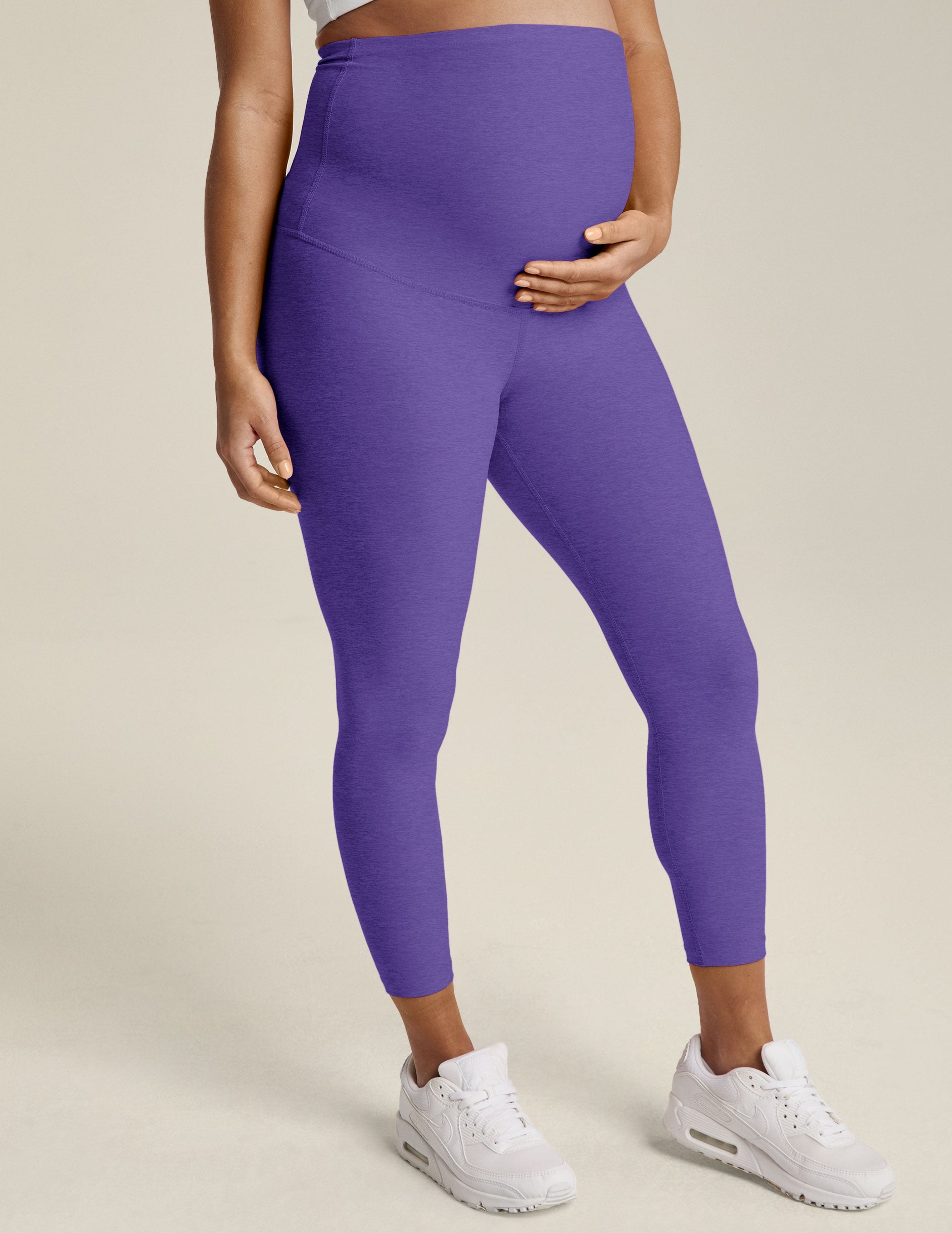 purple maternity midi legging