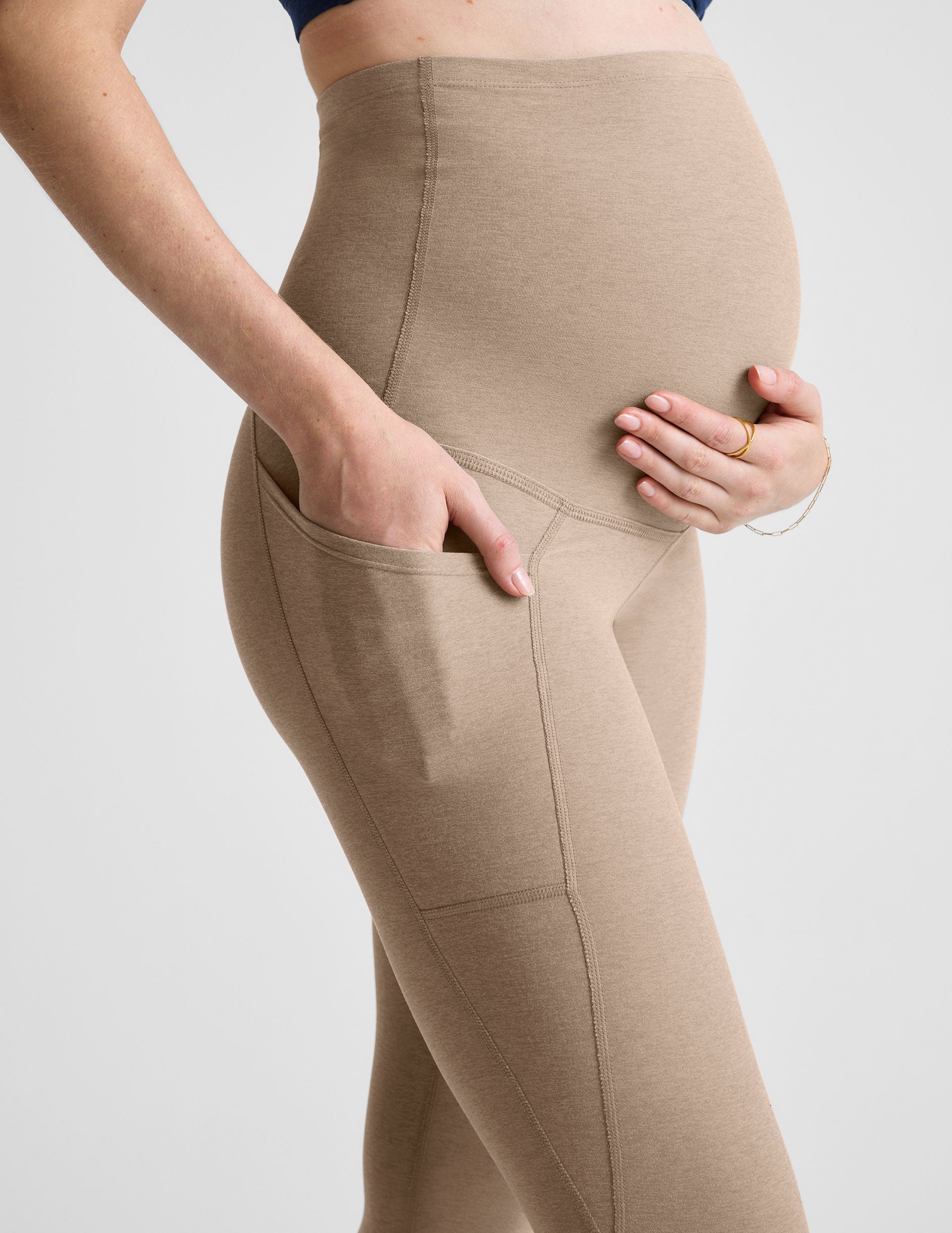 brown maternity midi legging