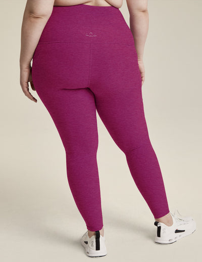 purple maternity midi leggings with pockets
