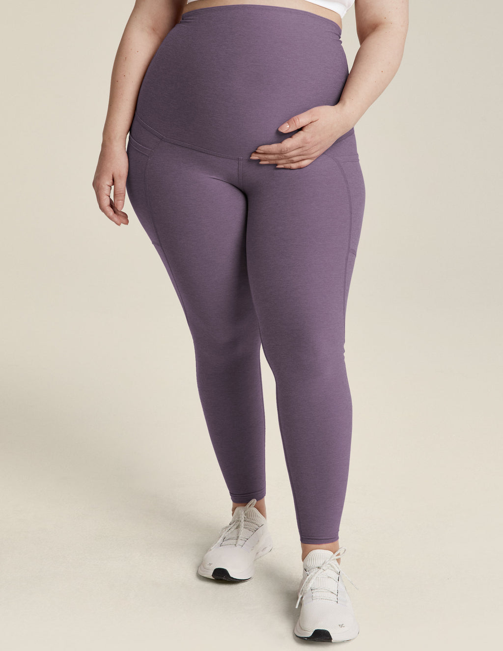 Beyond the Bump by Beyond Yoga Solid Blue Leggings Size M (Maternity) - 65%  off