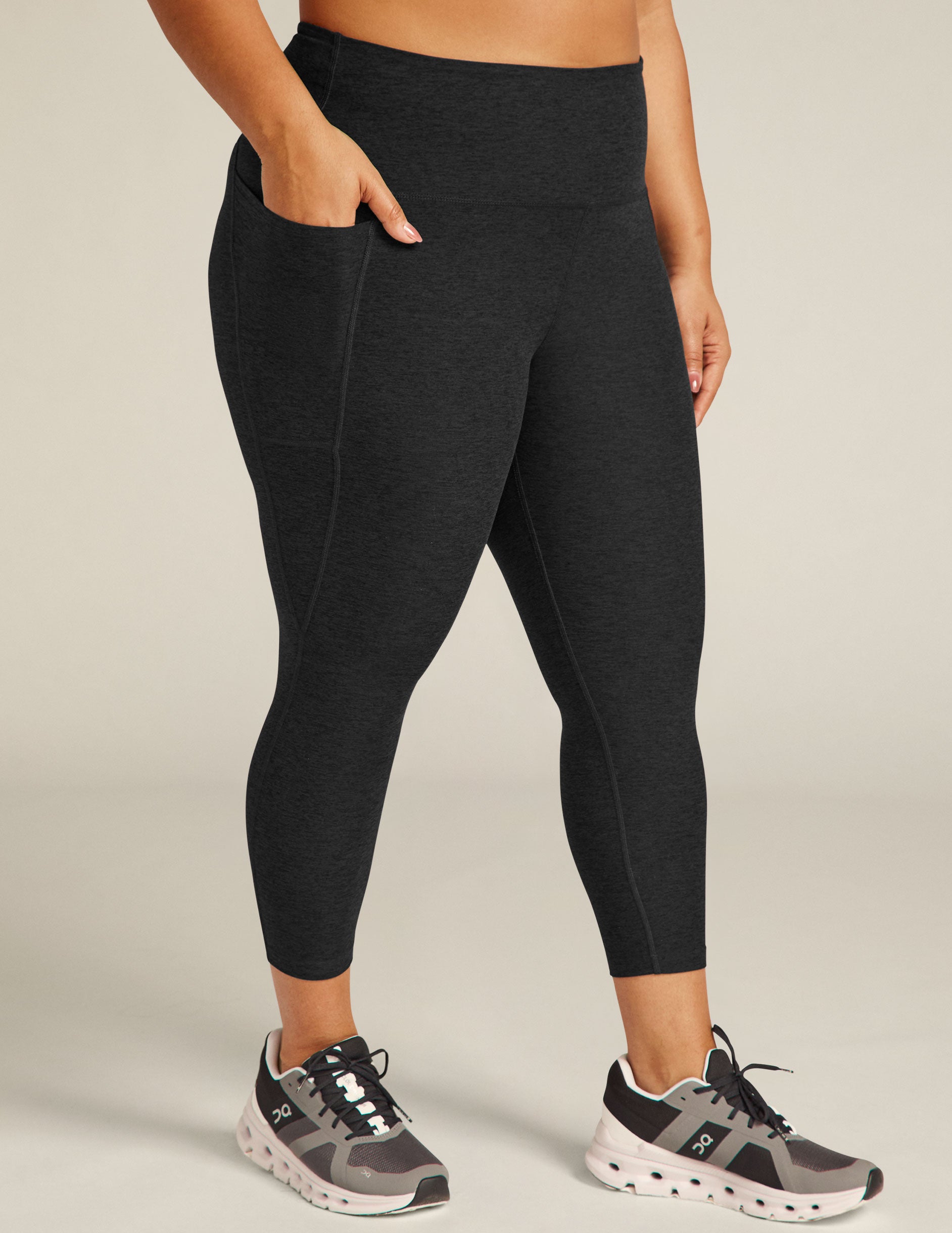 Workout Leggings for Womens with Pockets High Waisted Compression (Black,Size:8)