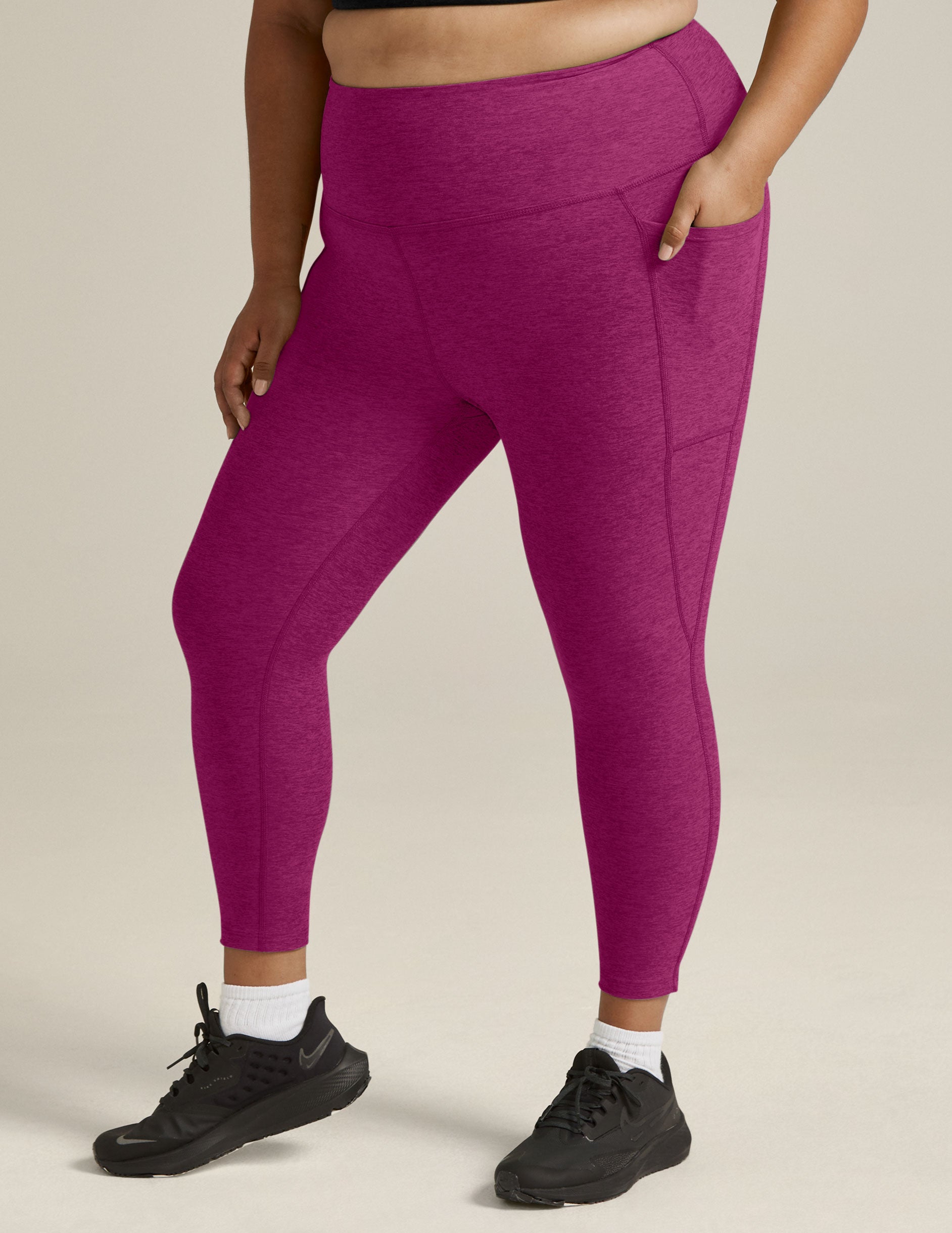 Beyond Yoga Womens Spacedye at Your Leisure High Waisted Midi Leggings,  Vivid Plum Heather, Small : : Clothing, Shoes & Accessories
