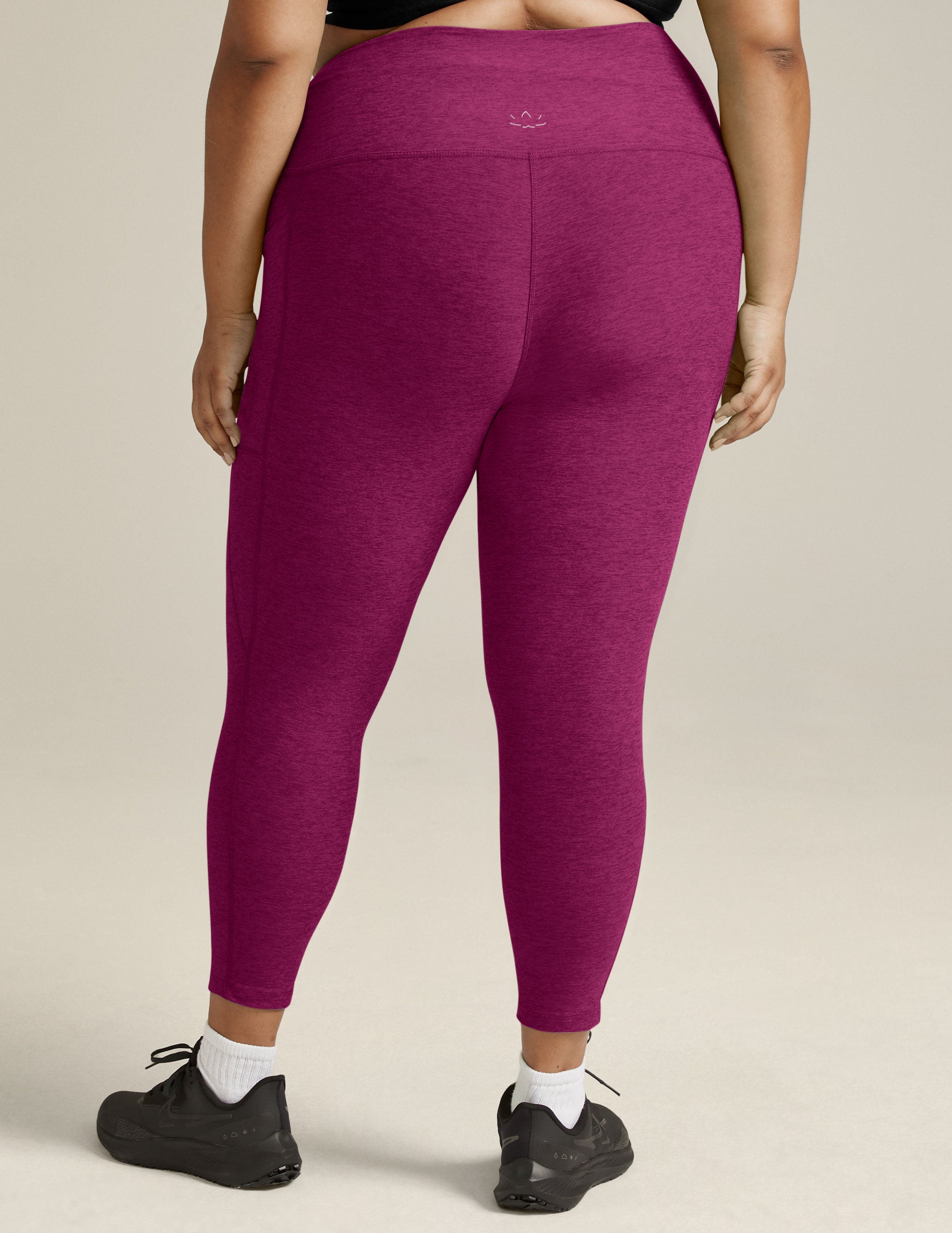 Buy High Rise Active Tights in Baby Pink with Side Pockets Online