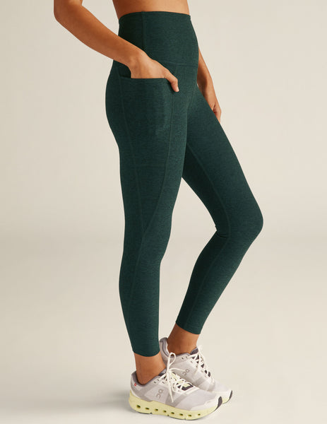 Spacedye Out of Pocket High Waisted Midi Legging in Meadow Sage / Frosty  Glade