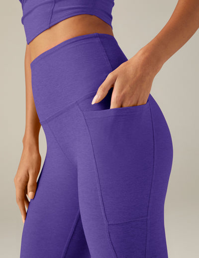 purple midi leggings with pocket at sides