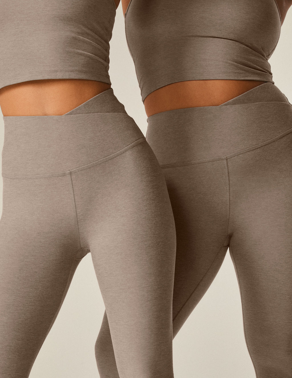 Beyond Yoga Spacedye New Moves High Waisted Midi Legging in Taupe
