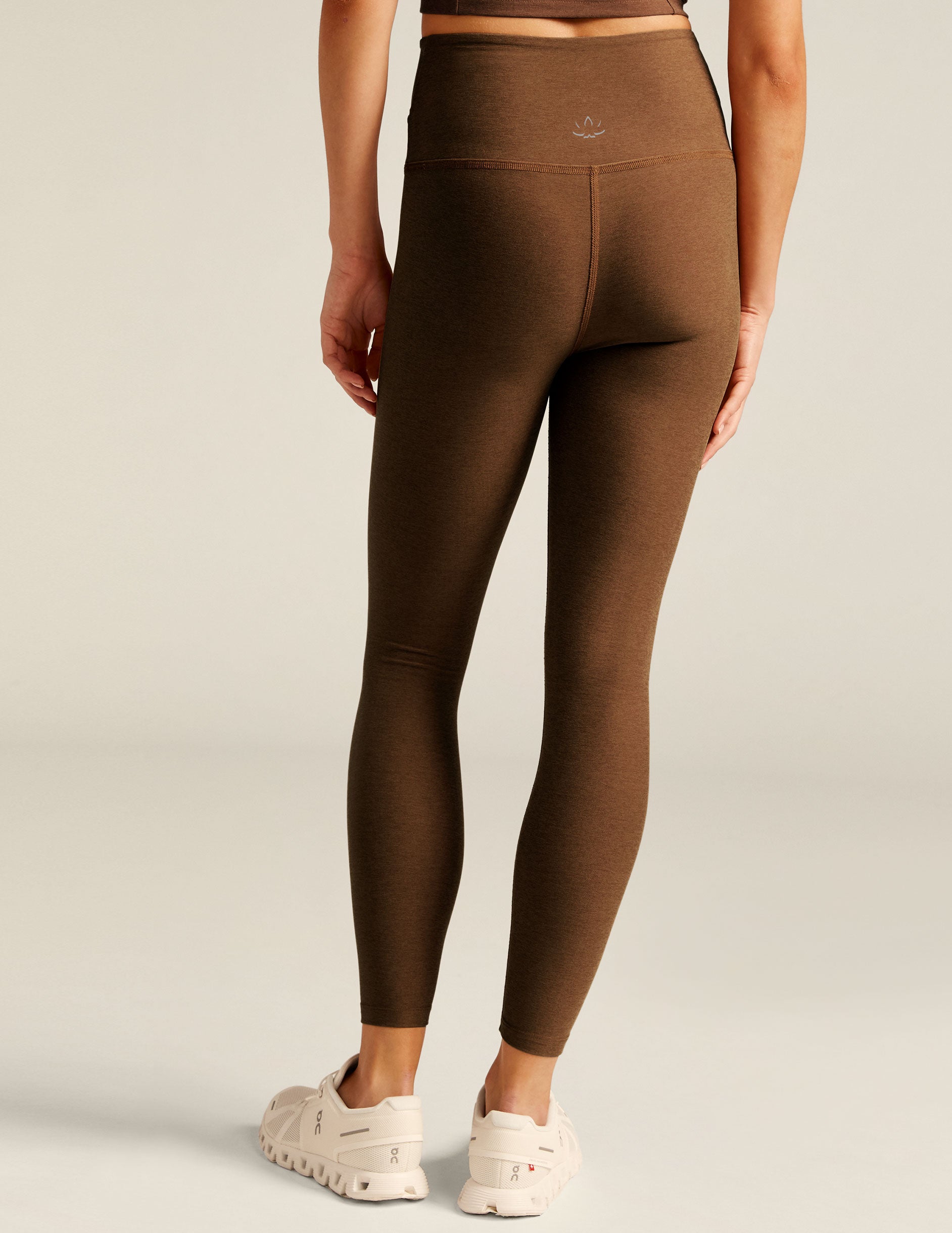 brown midi legging with criss cross front