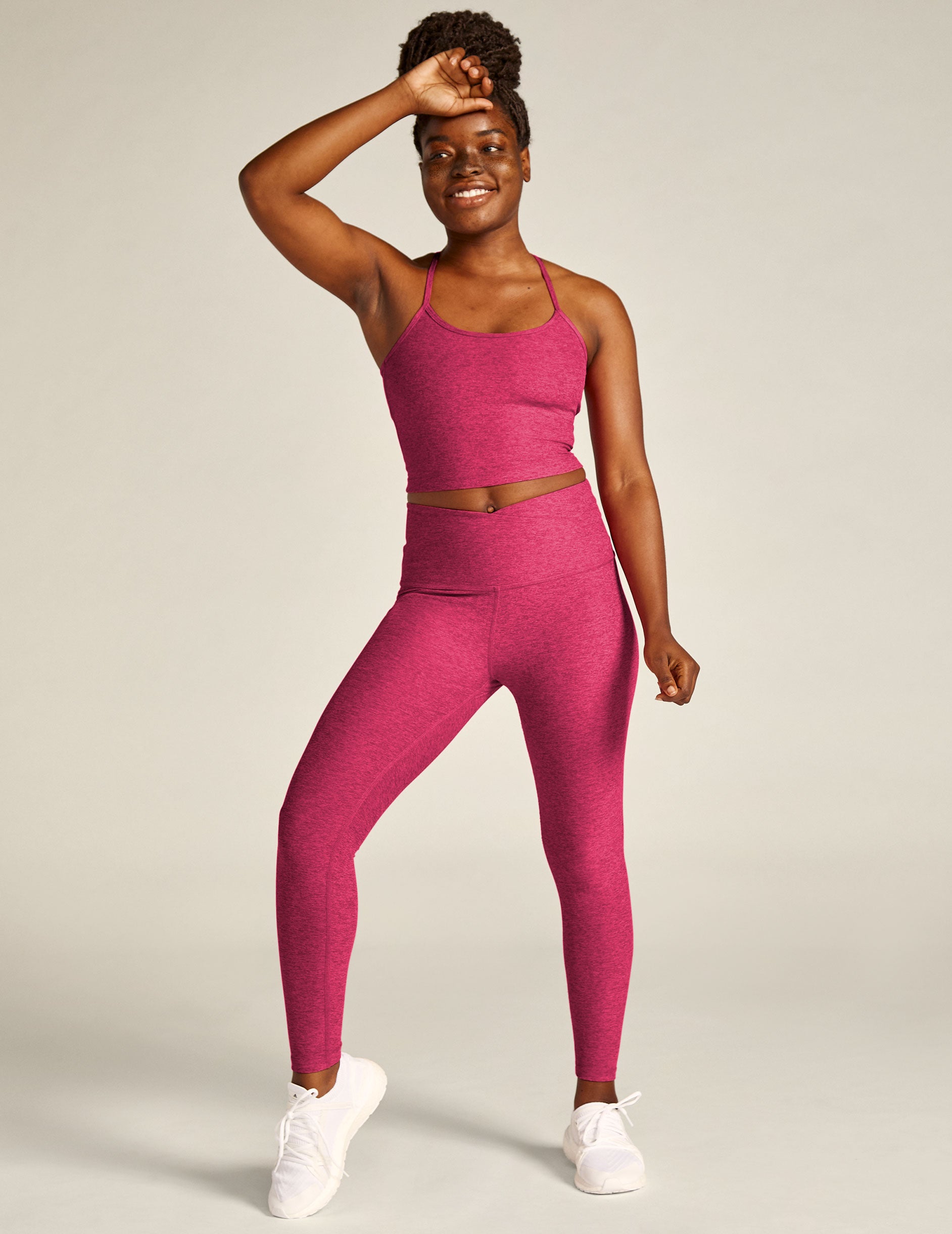 Beyond Yoga High Waisted Practice Pant - Cranberry Heather