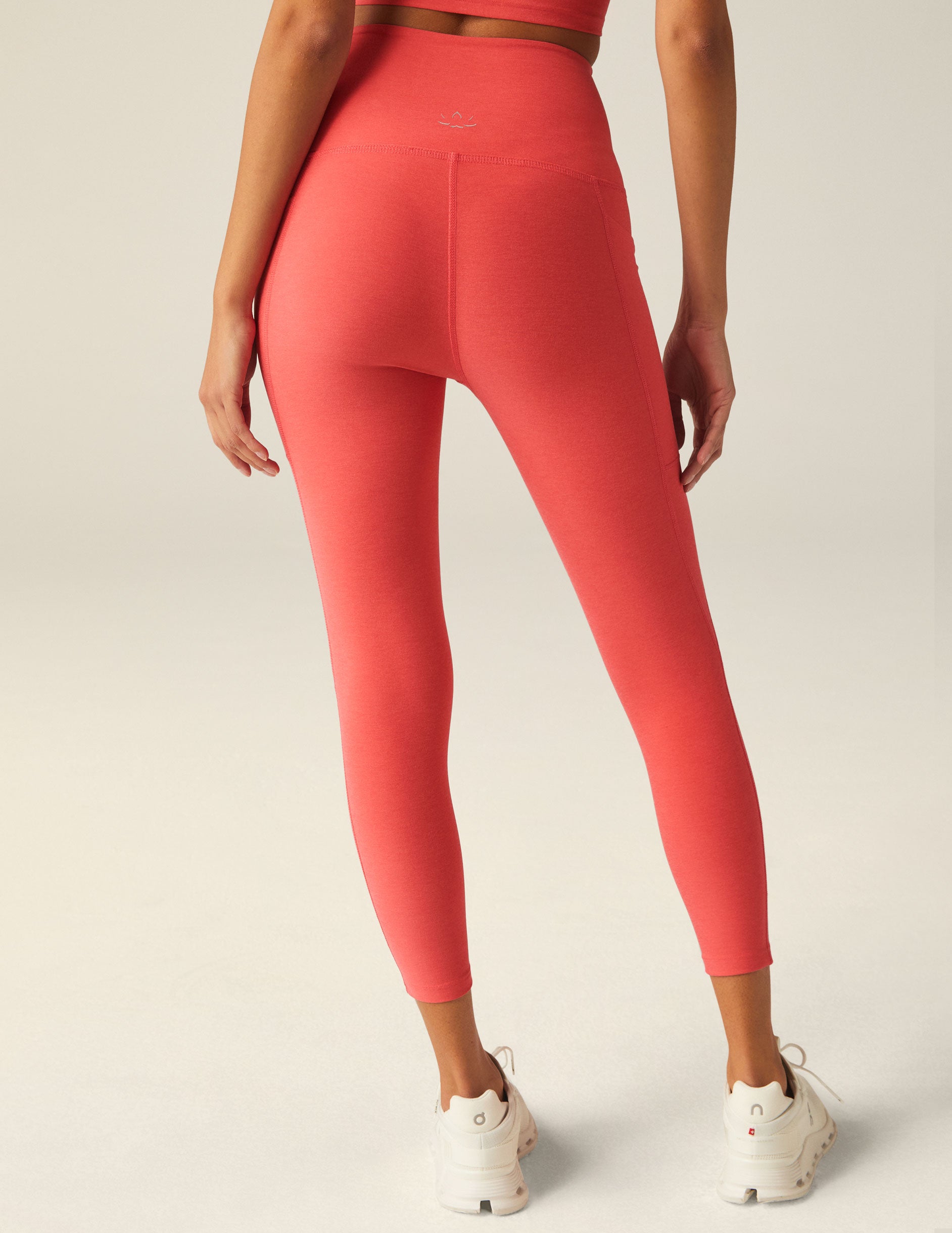 pink midi legging with side pockets