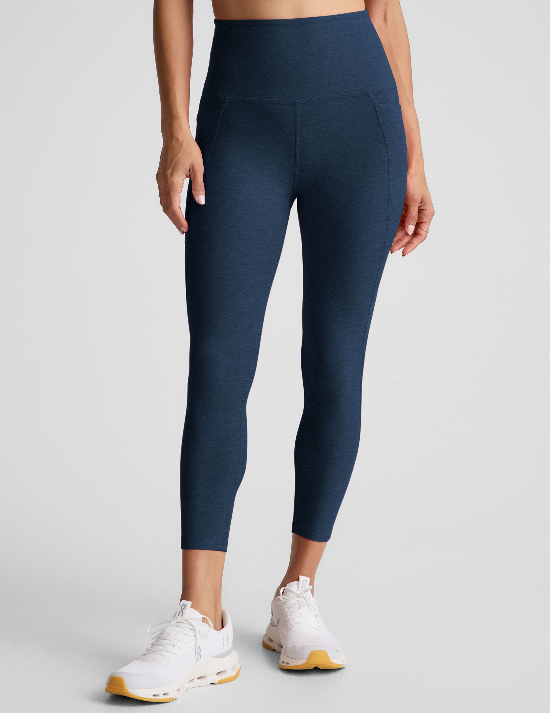 blue capri midi leggings