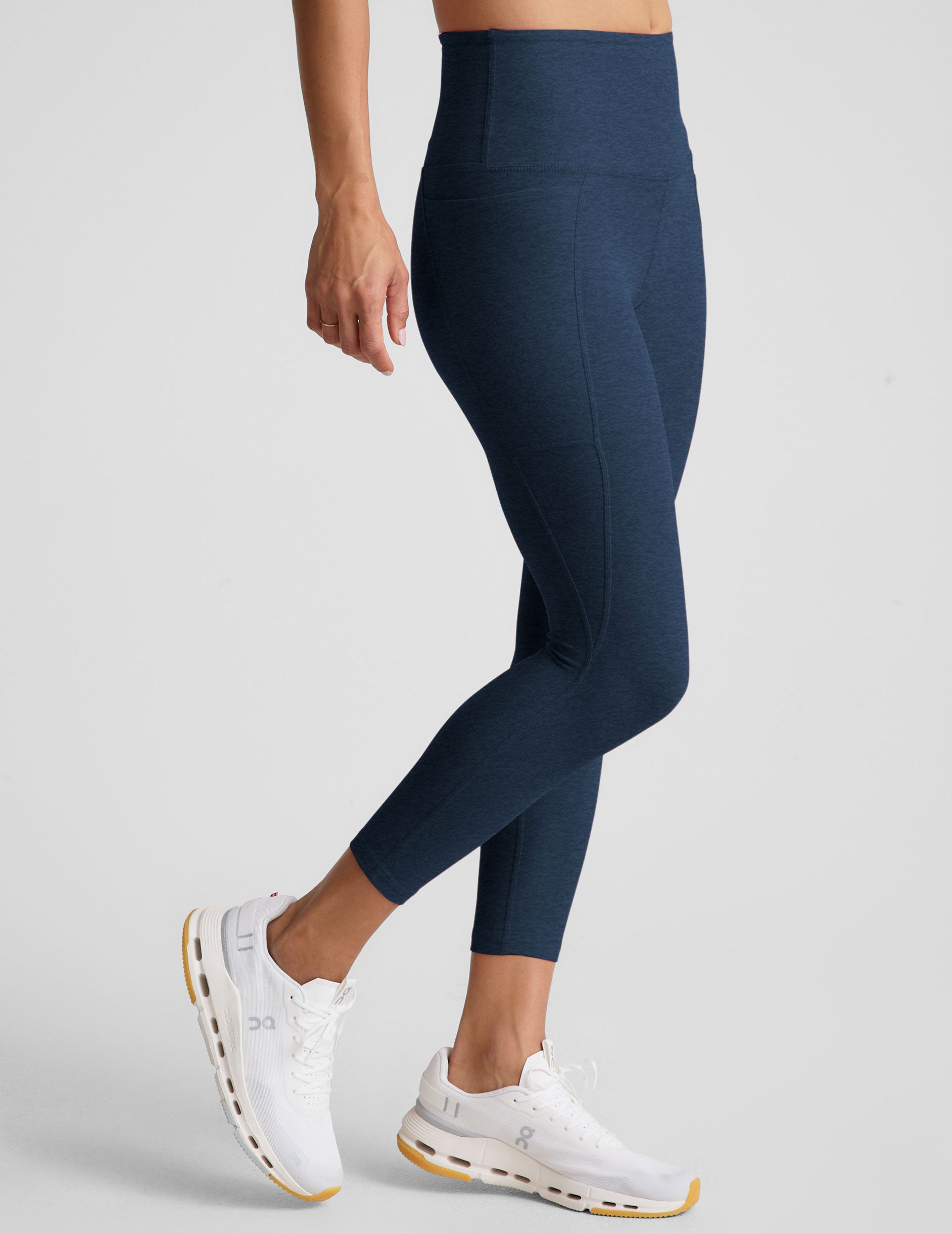 blue capri midi leggings