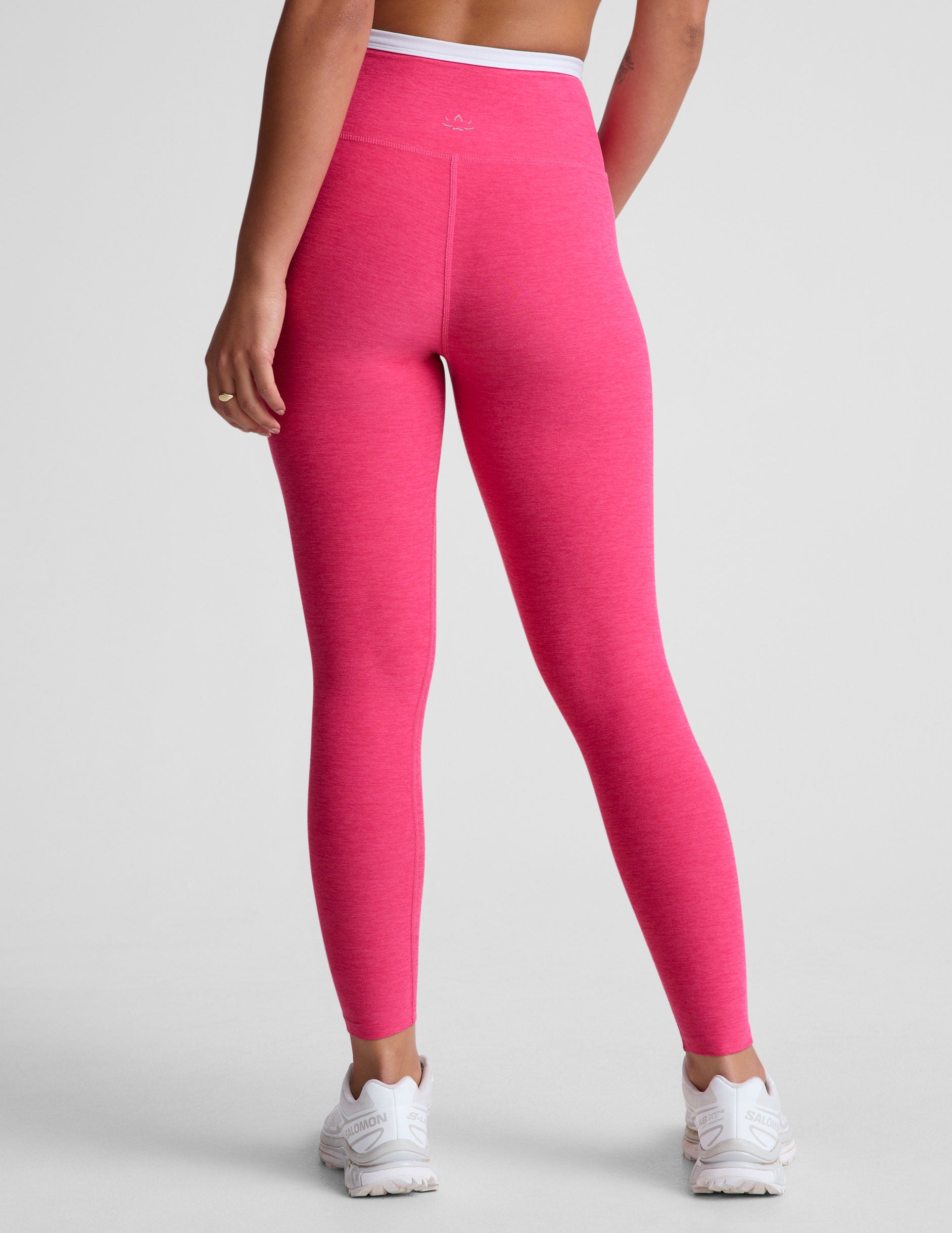 pink cross front outline midi legging