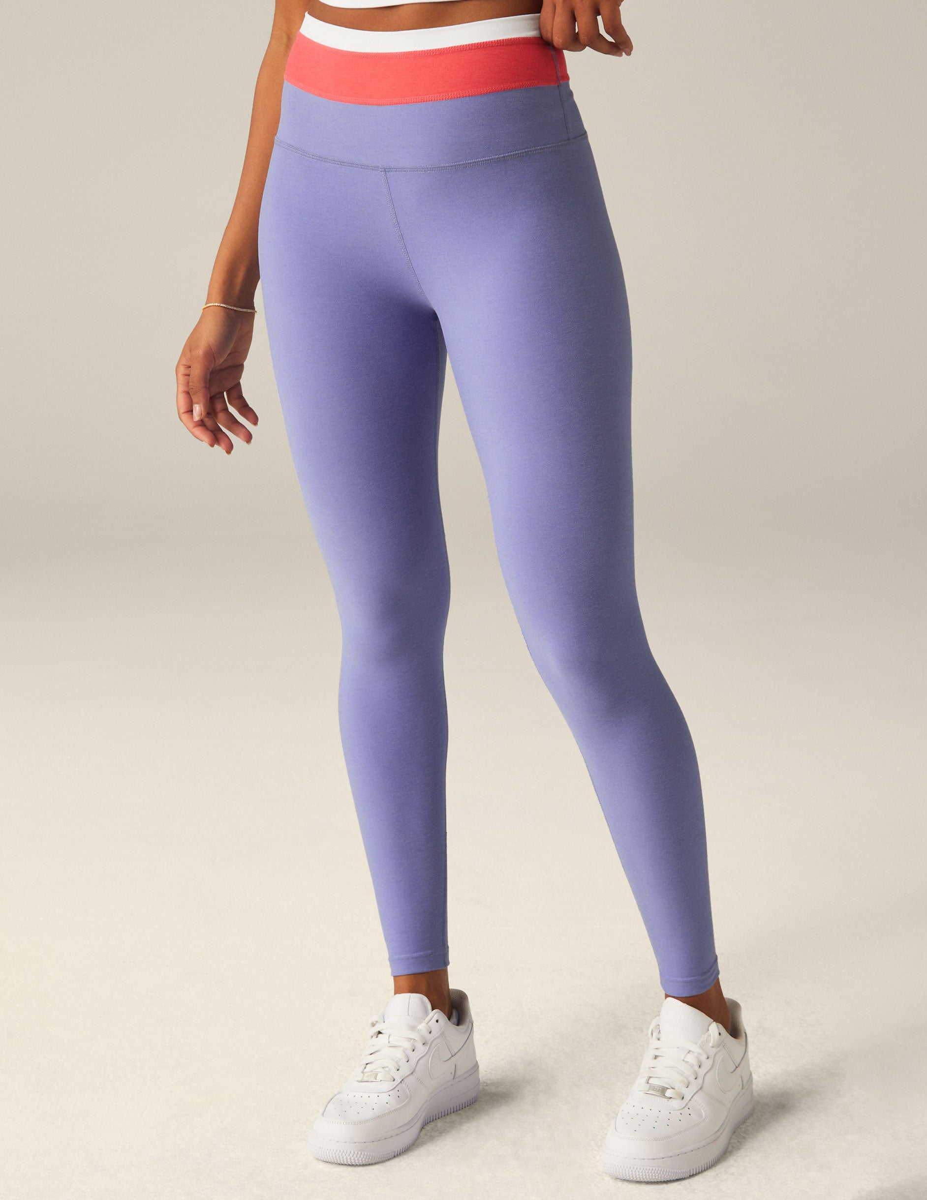 Beyond Yoga Spacedye Horizon Colorblock Midi Legging Periwinkle Cloud Tri Color