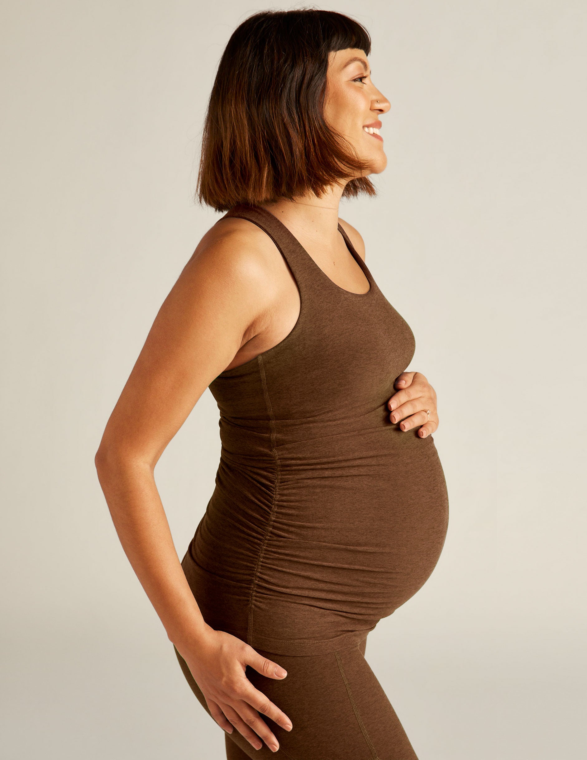 maternity brown tank top