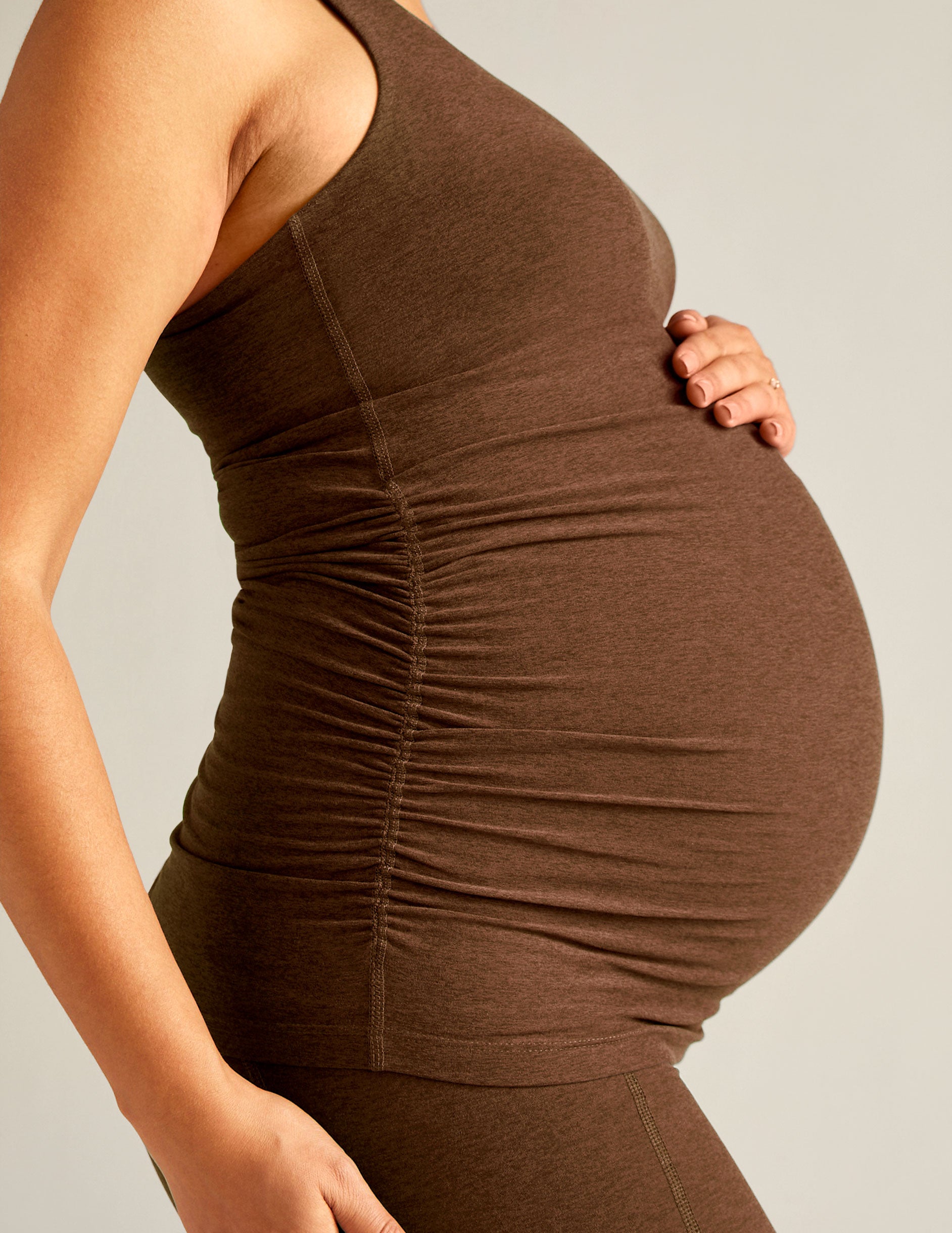 maternity brown tank top