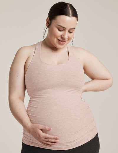 beige maternity tank top