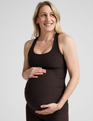 brown racerback maternity tank top. 