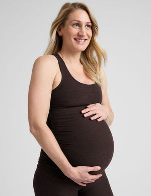 brown racerback maternity tank top. 