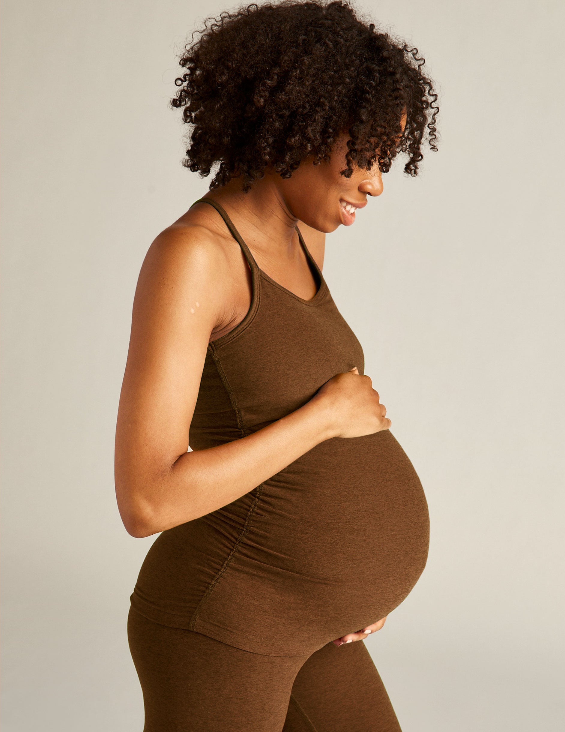 maternity brown tank top