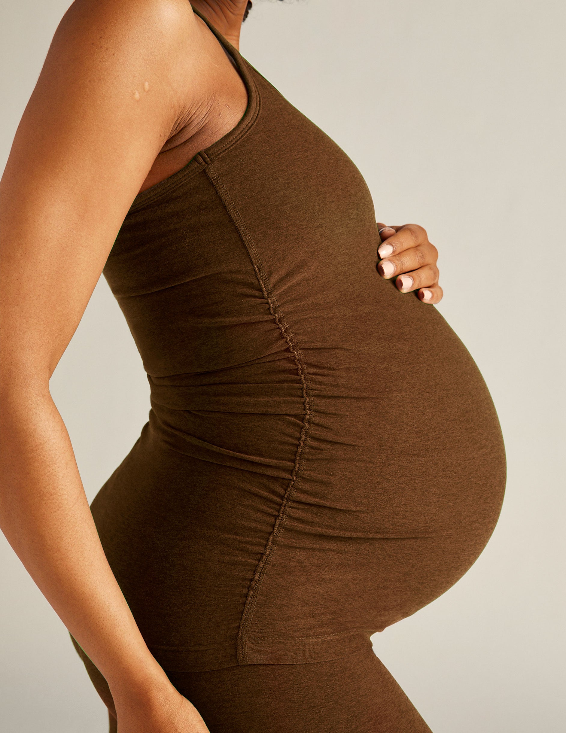 maternity brown tank top