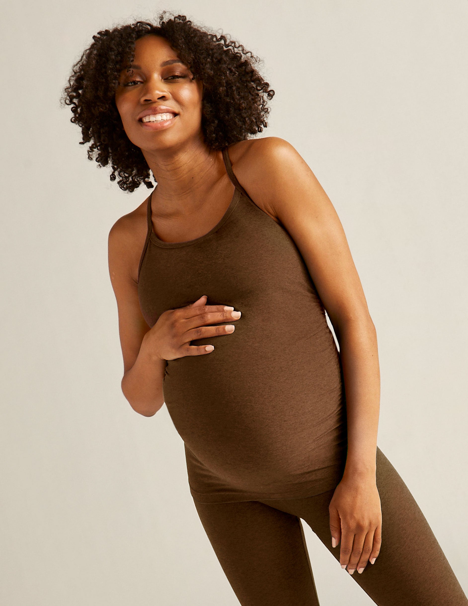 maternity brown tank top