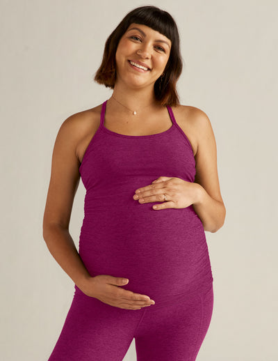 purple racerback maternity tank