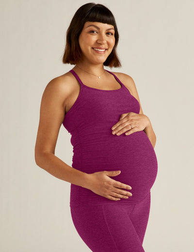 purple racerback maternity tank