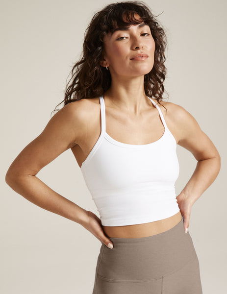 Beyond Yoga Supplex Tops Long Racerback Cami White SP4067 - Free Shipping  at Largo Drive