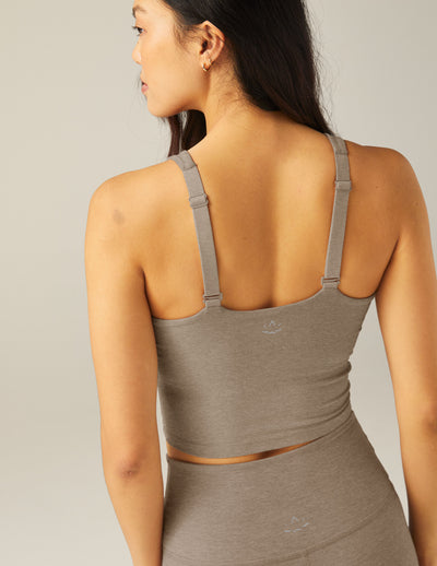 brown v neck crop top