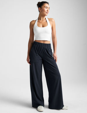 white halter crop top