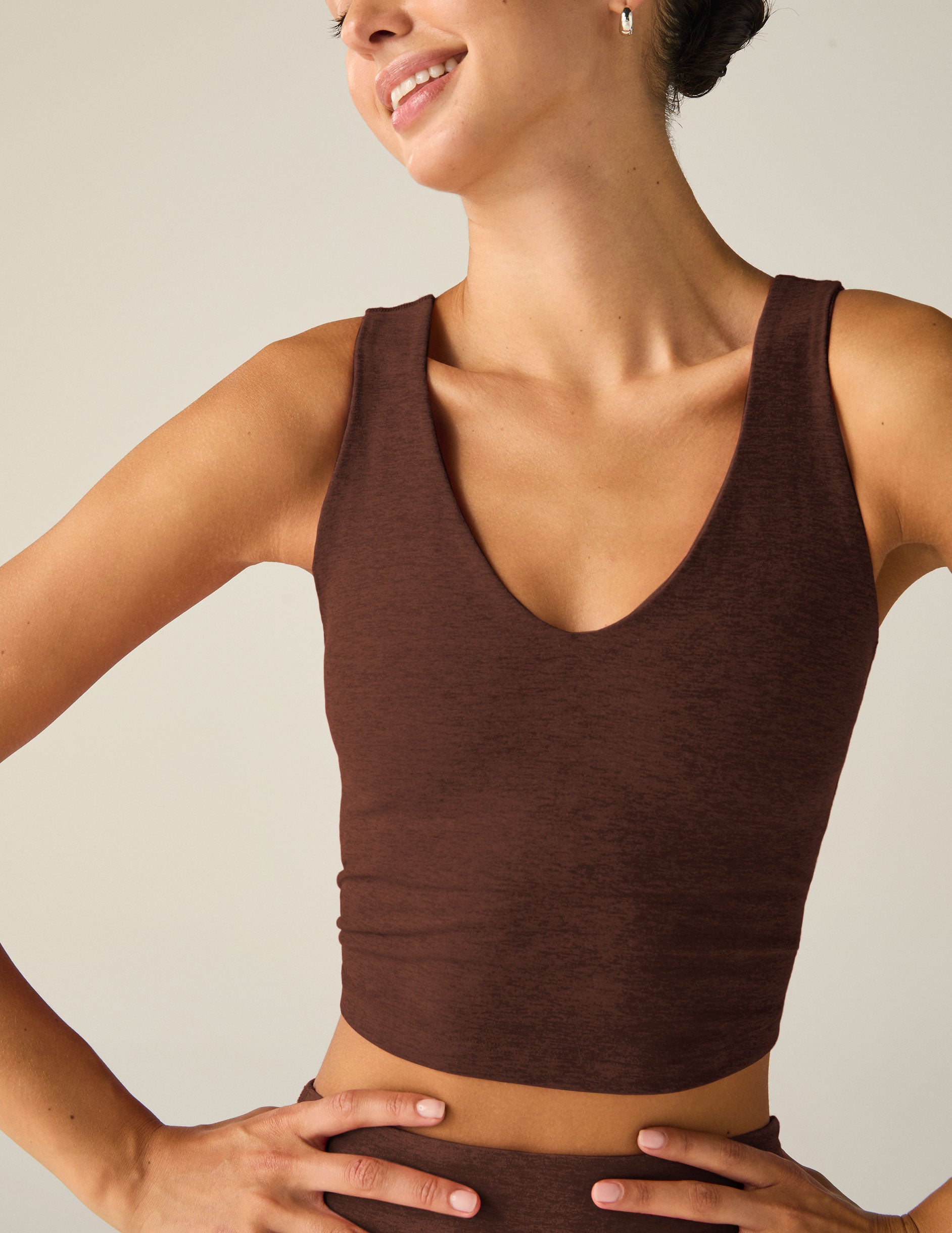 brown cropped tank