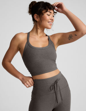 gray cropped top