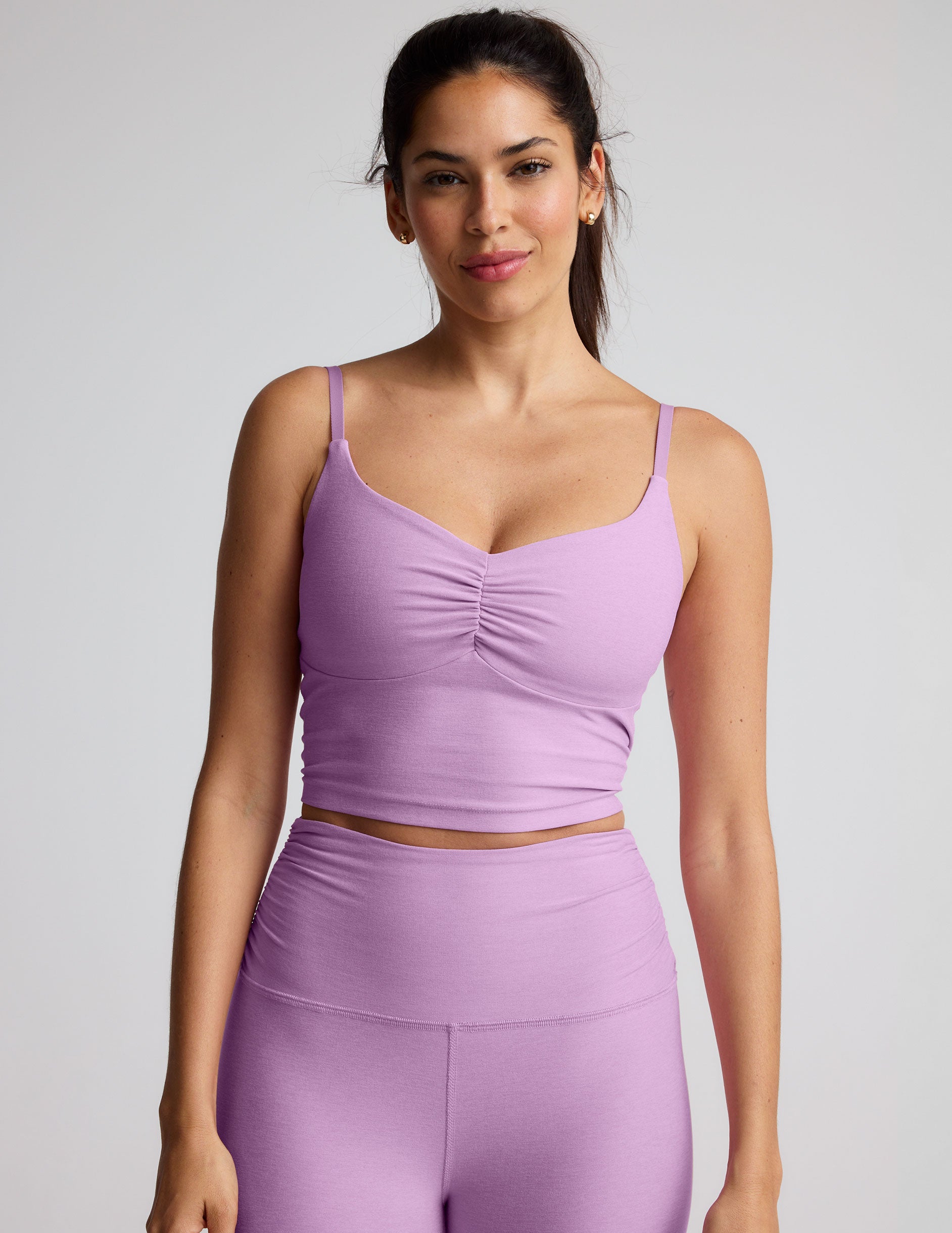 Spacedye Raise The Barre Shirred Cropped Tank