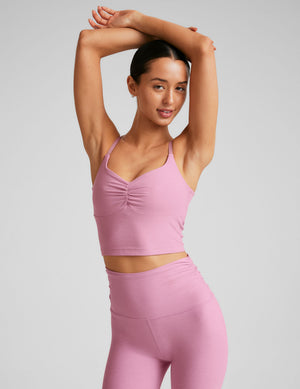 Spacedye Raise The Barre Shirred Cropped Tank