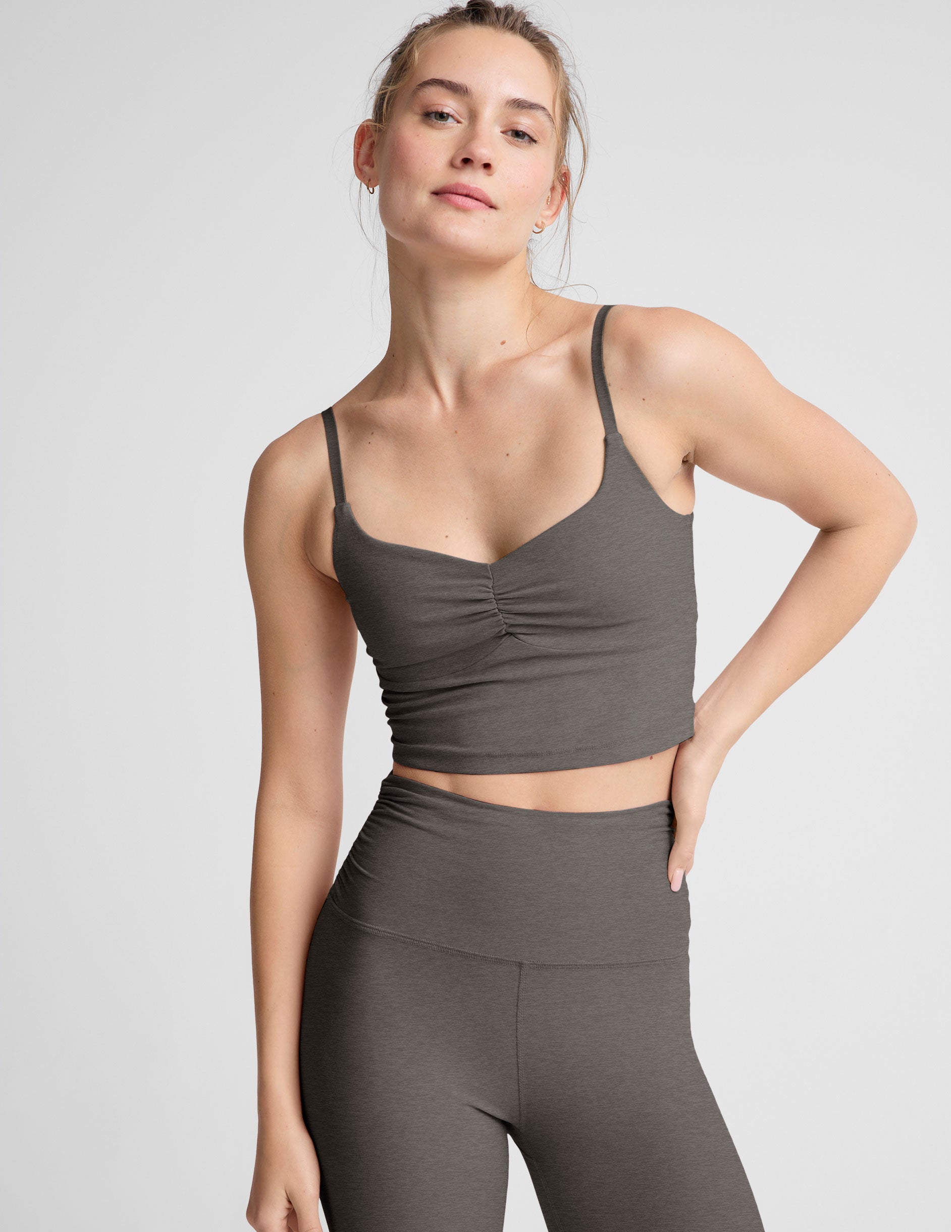 Spacedye Raise The Barre Shirred Cropped Tank