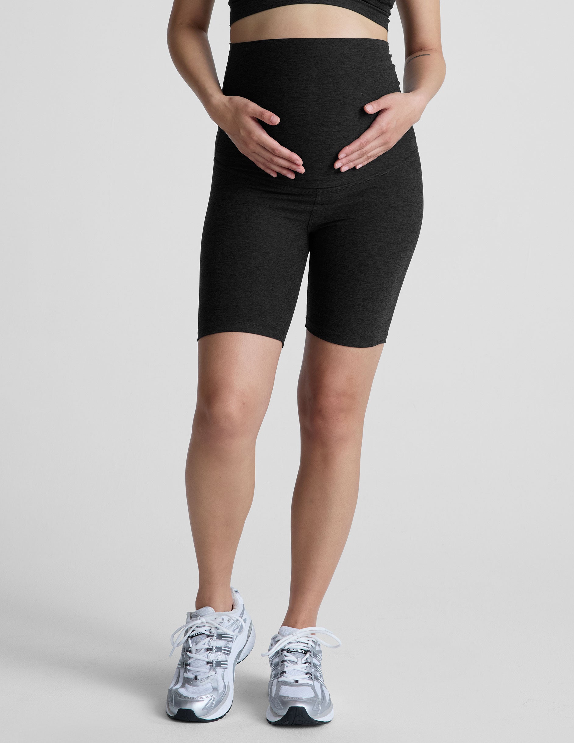 black maternity biker short