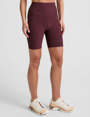 model is wearing red high-waisted 7