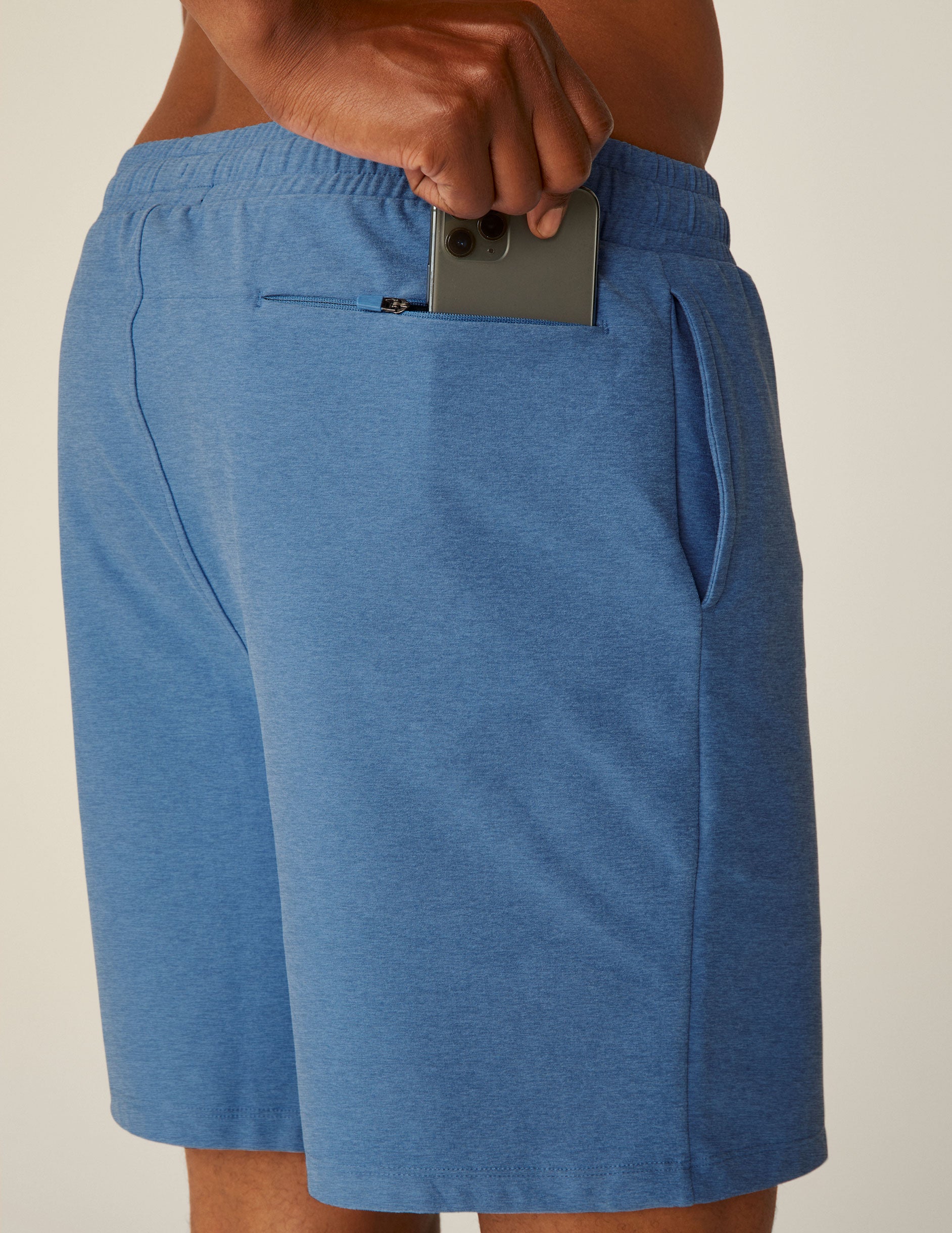 blue men's shorts with pockets. 