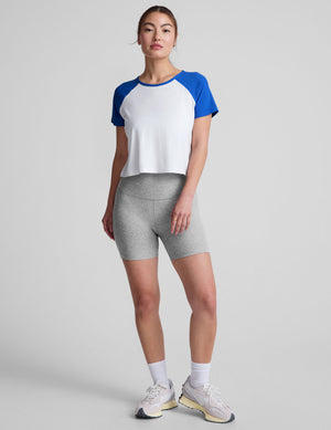 Leggings Depot Women's High Waist Running Shorts - 5" Biker Shorts With Tummy Control (Light Grey, Small)