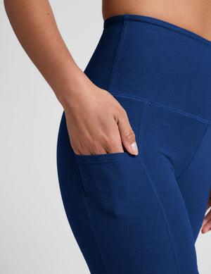 Woman wearing blue high-waisted 5