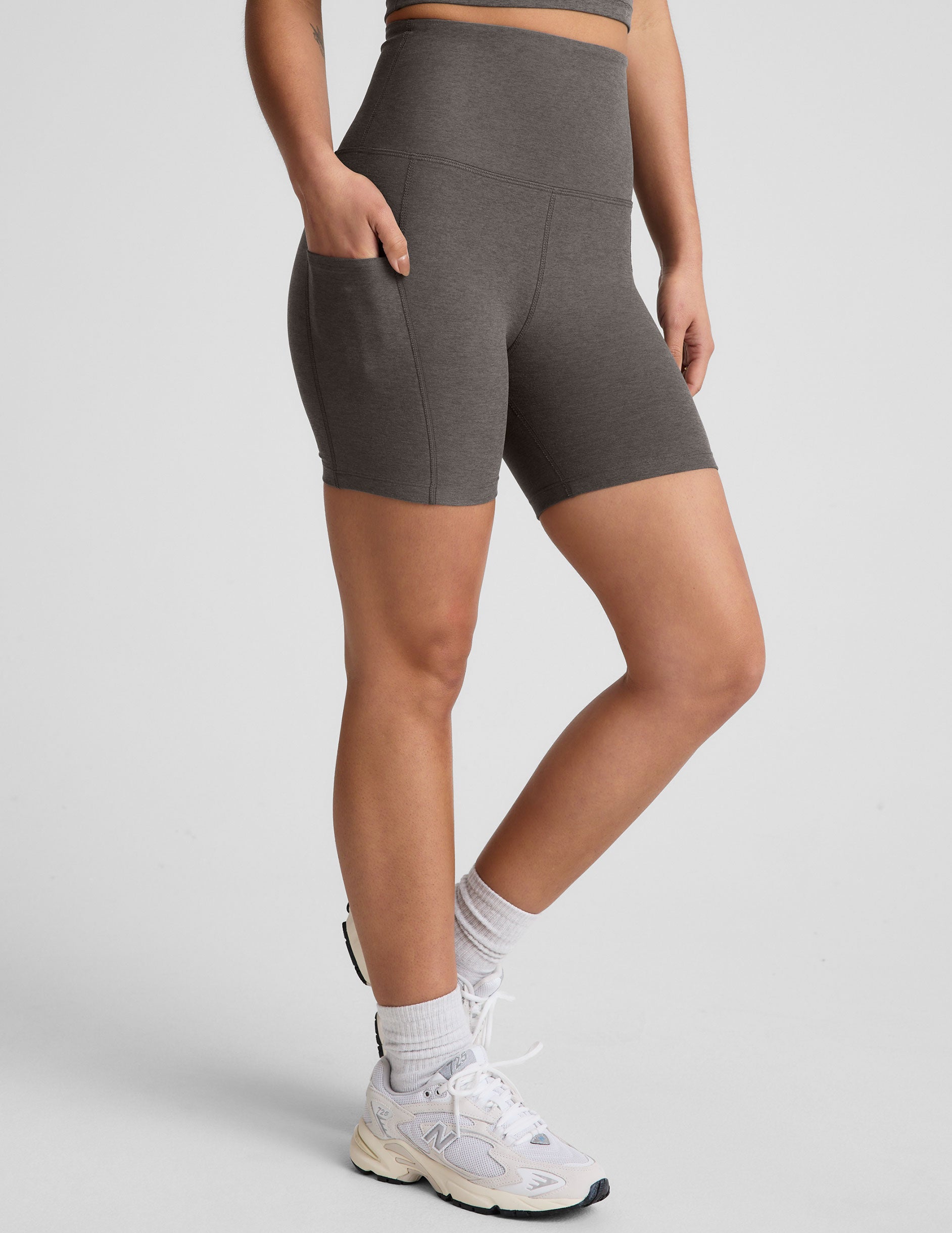 gray biker shorts