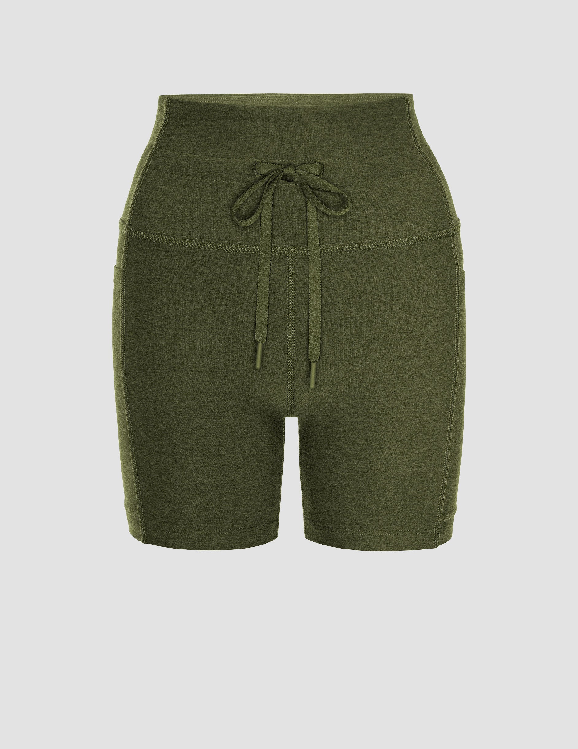 Women's High Waisted Pocket Spacedye Shorts - Army Green | Beyond Yoga